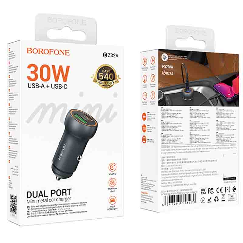 Car Charger PD 30 WATT USB + Type C Z32A