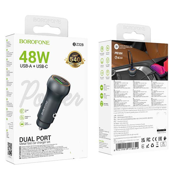 Car Charger PD 48 WATT USB + Type C Z32B