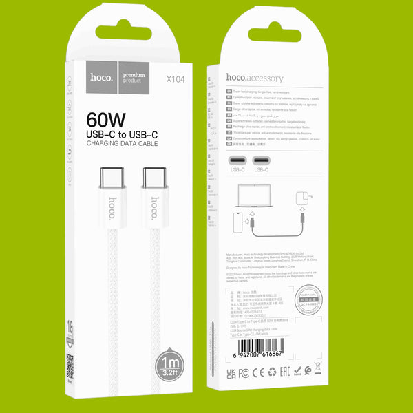 Data Cable Type C To Type C Breaded PD-60W (L=1M) X104