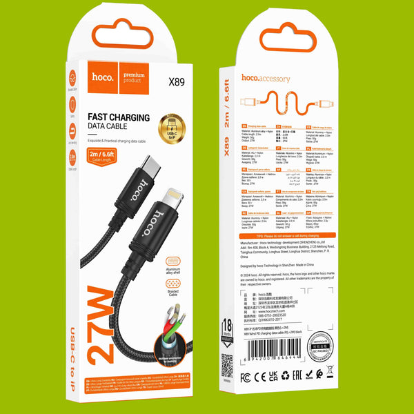 Data Cable Type C To Lighting Breaded PD-27W (L=2M) X89