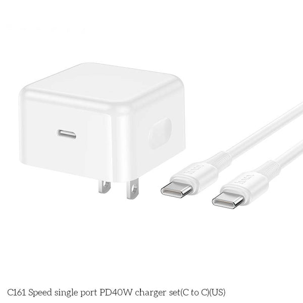 Wall Charger 60 WATT PD60W Type C+Type C data Cable Retail Pack C161