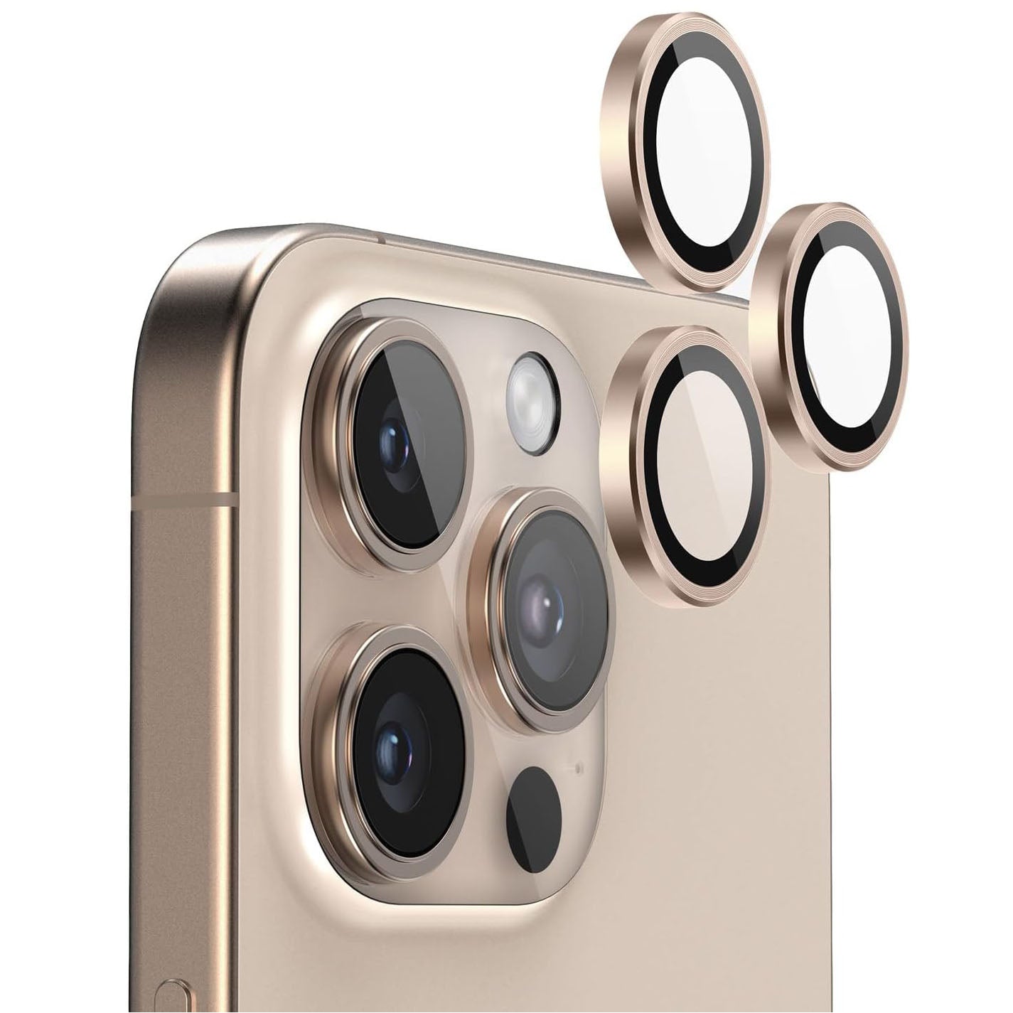 iPhone 16 Pro Camera Lens Protector Desert Titanum Ring