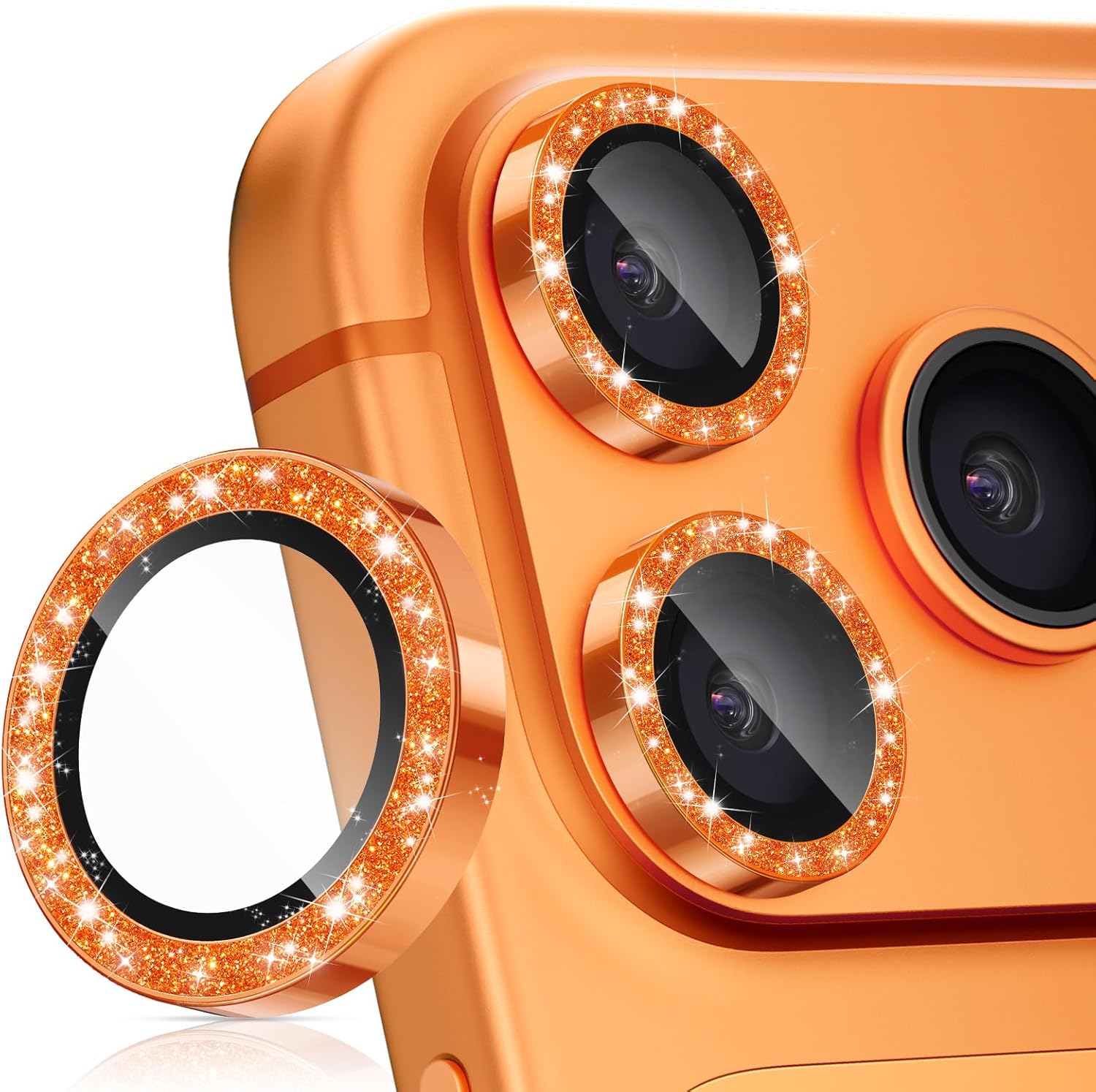 iPhone 17 Pro Max Cosmic Orange Camera Lens Protector Bling