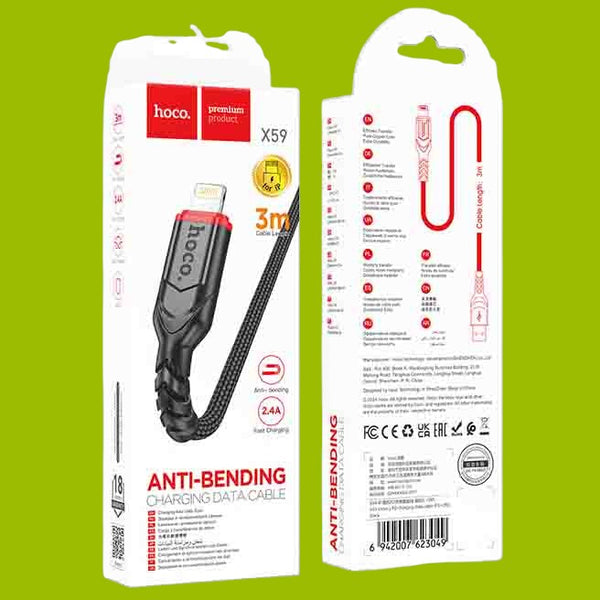 Data Cable USB To Lighting Anti Bending Breaded PD-20W (L=3M) X59