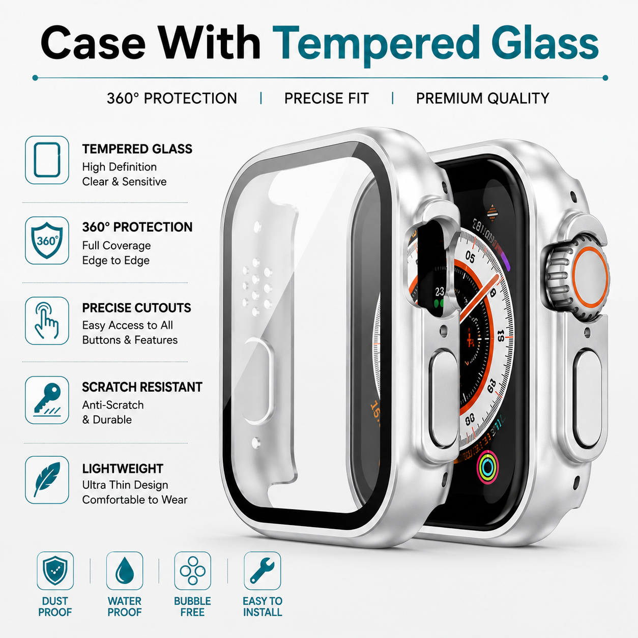 Case With Tempered glass Apple Watch Ultra/Ultra2/Ultra 3 49mm