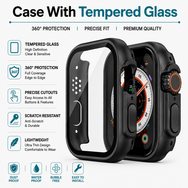 Case With Tempered glass Apple Watch Ultra/Ultra2/Ultra 3 49mm V
