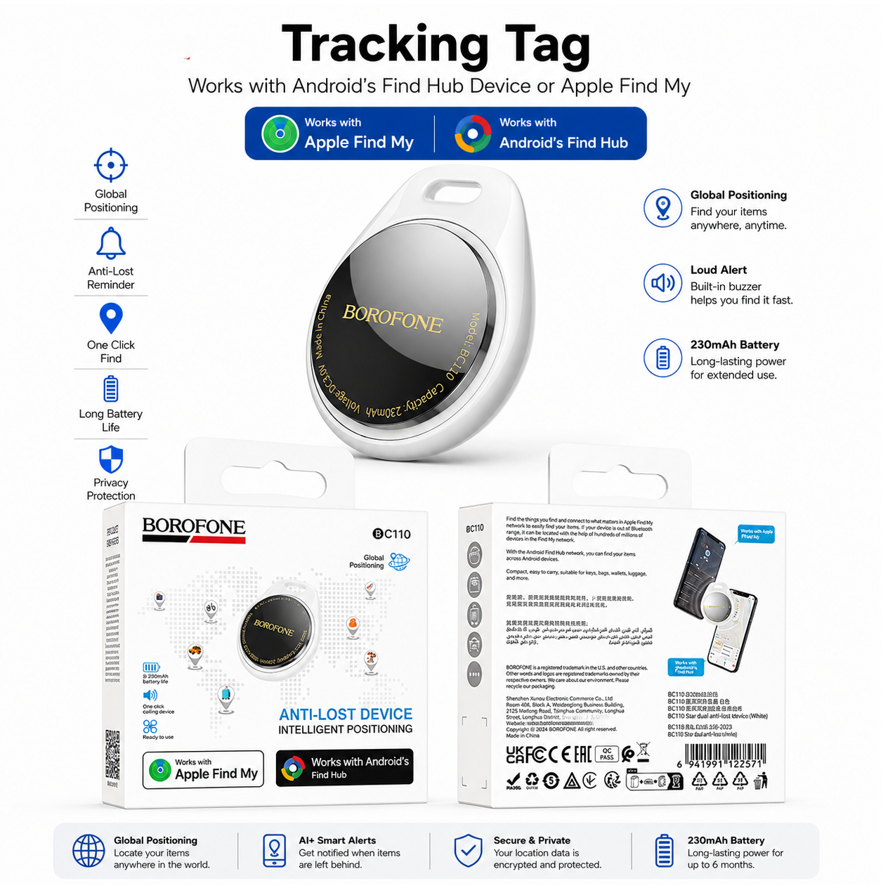Tracking Wireless Tag Borofone BC110