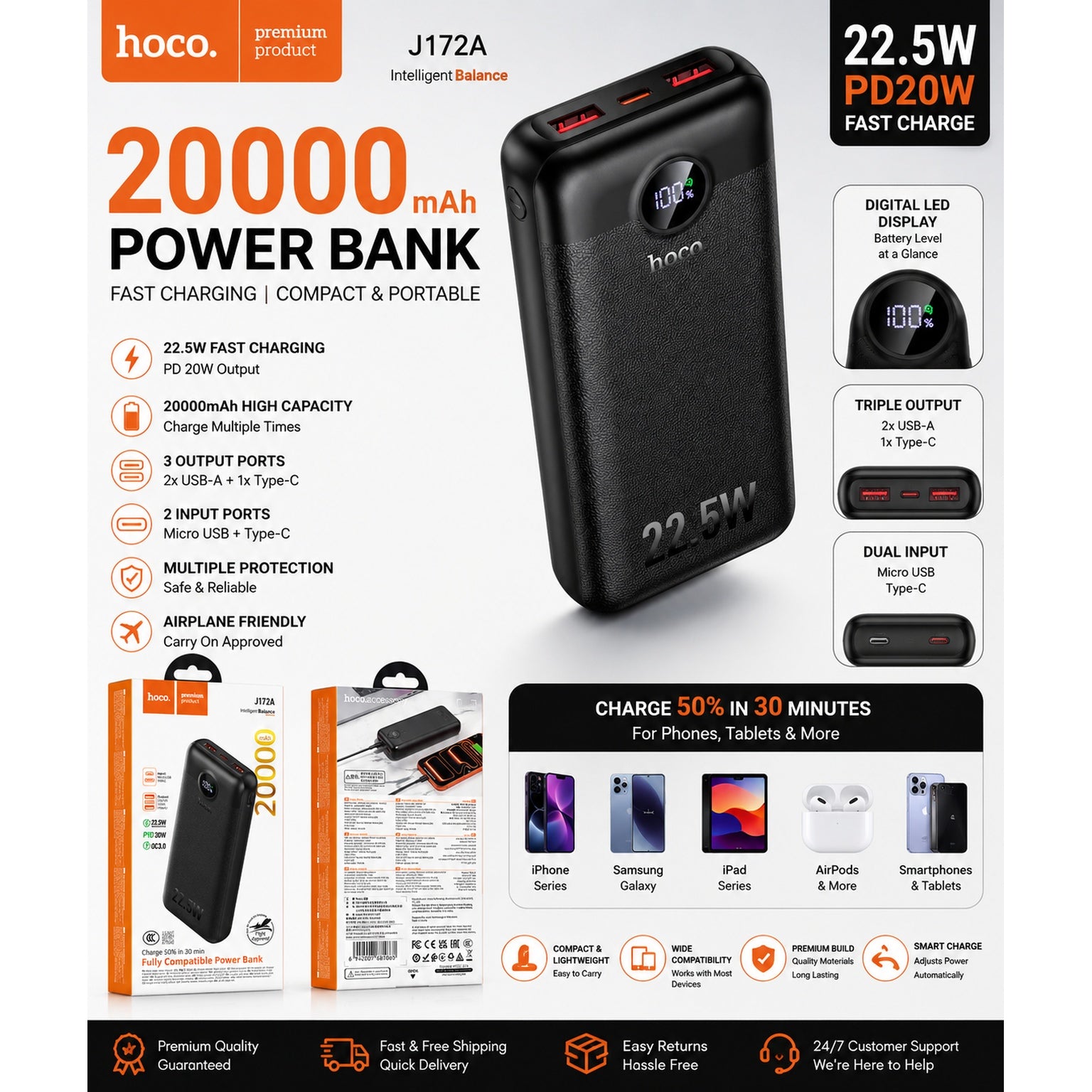 Power Bank 10000 mAh PD20W J172A