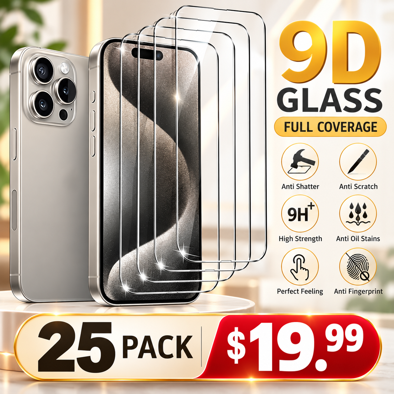 iPhone 14 Plus Tempered Glass Clear 25 Pack