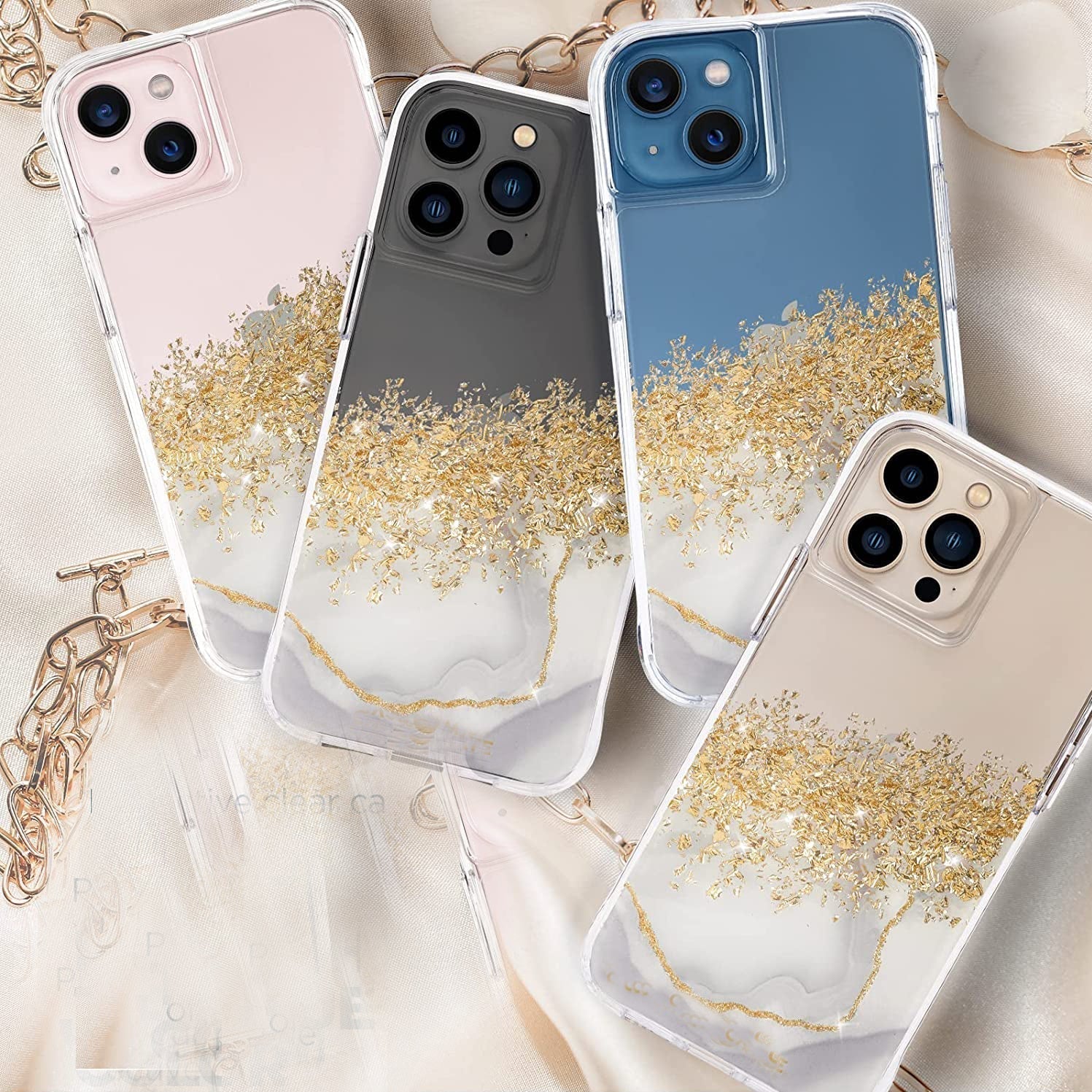 IPhone 15 Pro Marble Glitter Case Retail Pack