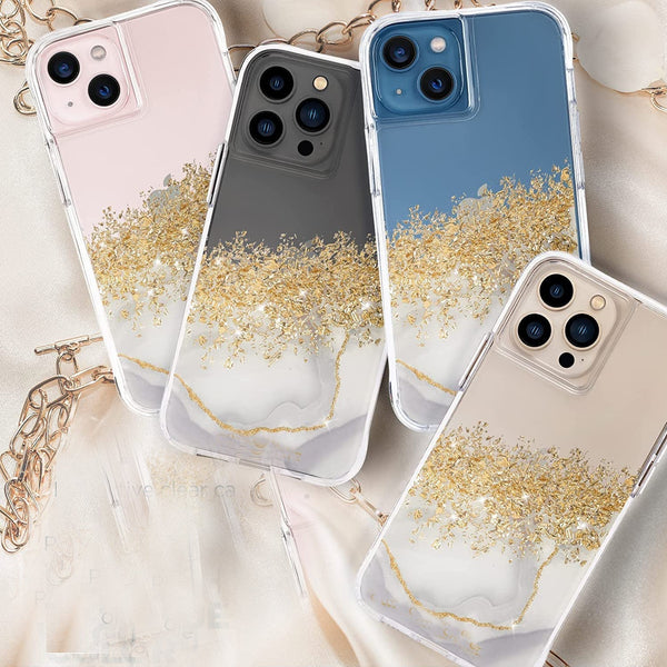 iPhone 15 Marble Glitter Case Retail Pack