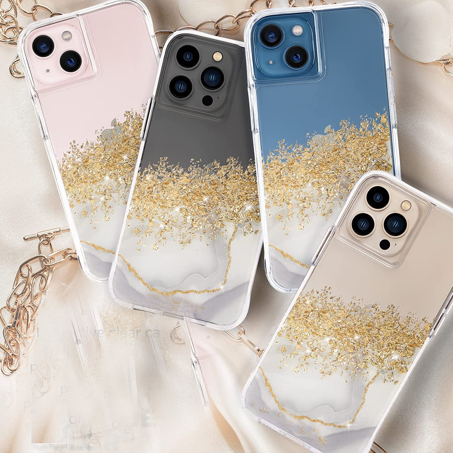 iPhone 14 Pro Marble Glitter Case Retail Pack