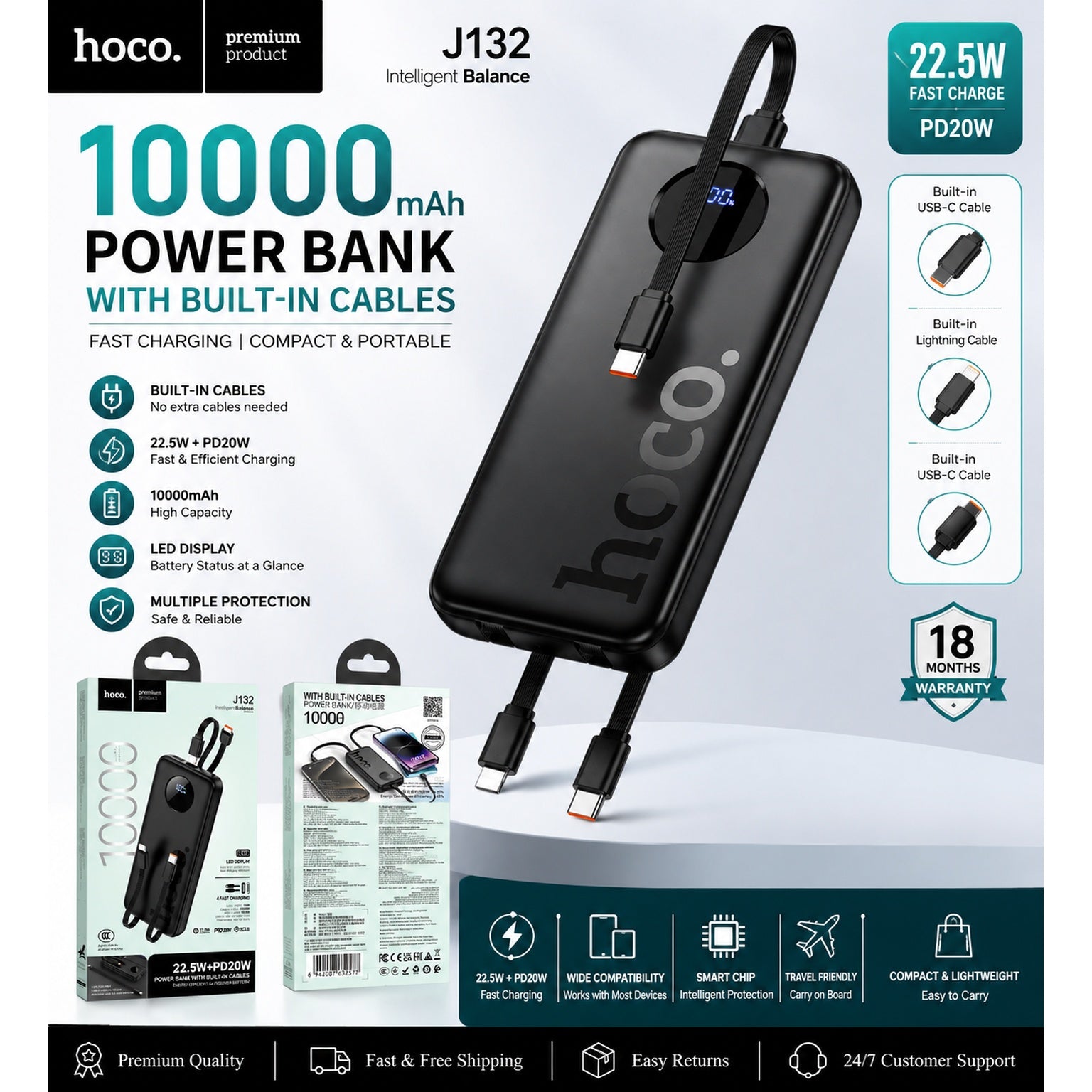 Power Bank 10000 mAh PD20W J132