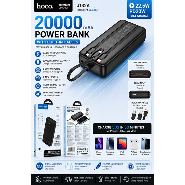 Power Bank 20000 mAh PD23W J132A