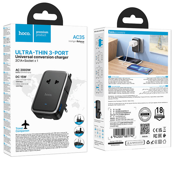 Ultra-Thin Universal Conversion Charger 15 Watt- AC35