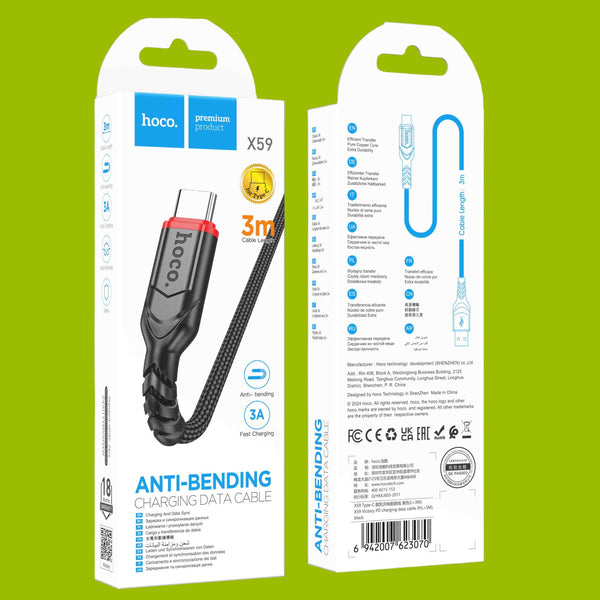 Data Cable USB To Type C Anti Bending Breaded PD-20W (L=3M) X59