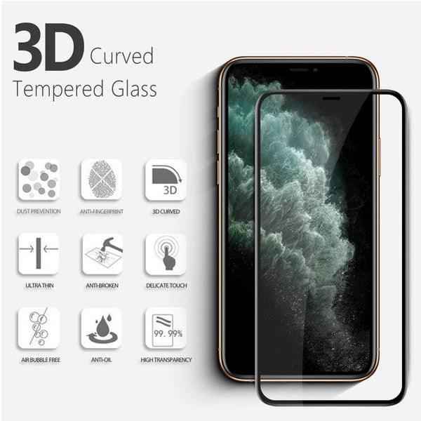 iPhone 12 /12 Pro Tempered Glass Full Cover Black